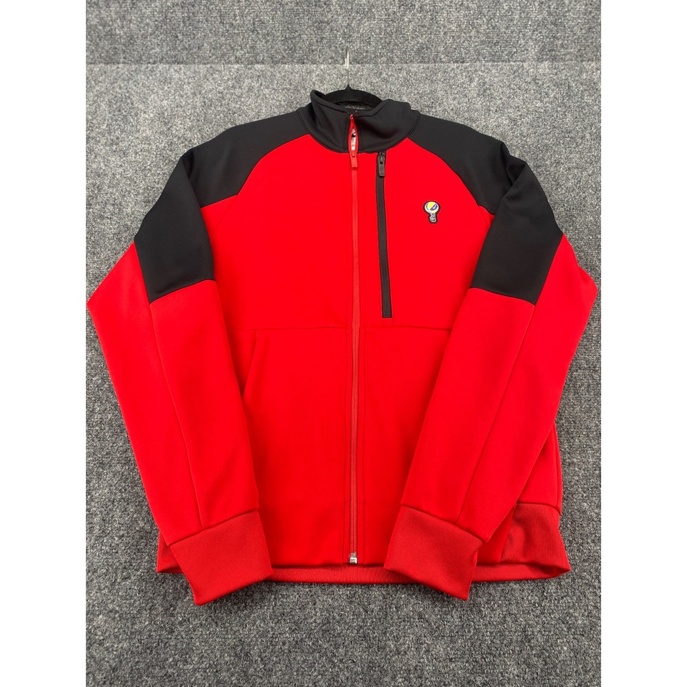 Nike Air Full Zip Track Jacket Mens Small Red Black Peace Basketball Graphic S